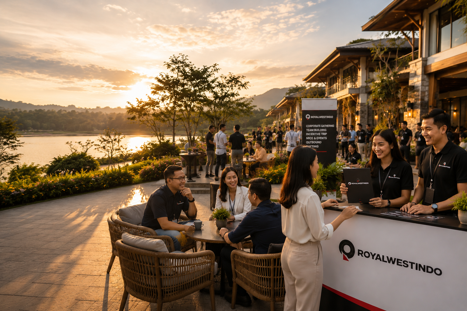 Representative corporate coordination scene for Royalwestindo services